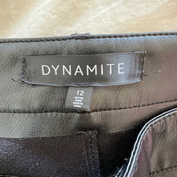 Dynamite Black Faux Leather Trousers women’s Size 12 - Picture 3 of 5